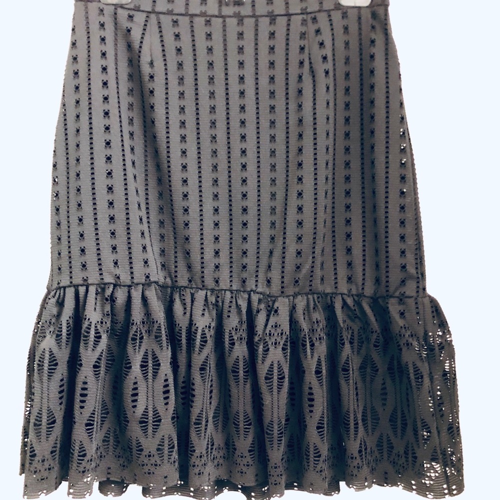 Anthropologie Eyelet Knit Midi Skirt